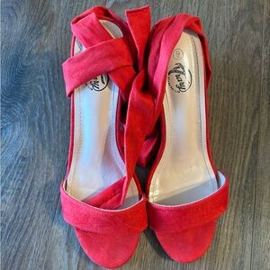 Women’s size 9 lace up the leg heels